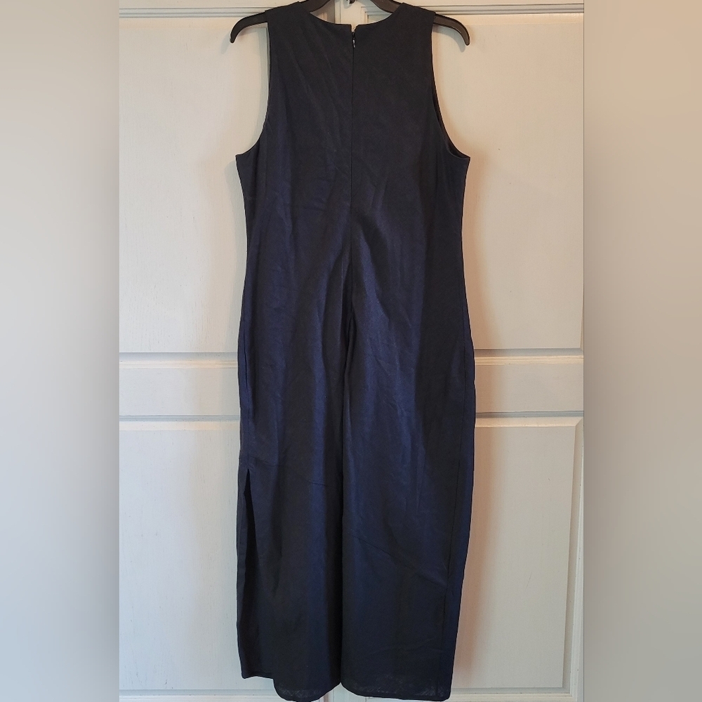 Abercrombie & Fitch Black Linen Blend High Neck Maxi Dress - Picture 3 of 11